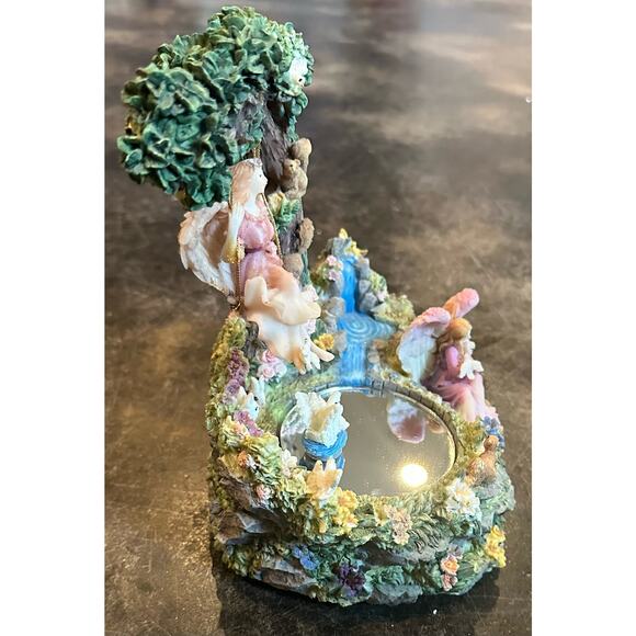 VTG Musical Animated Angel & Swan Sculpture Classic Angels We Have Heard on High - Picture 4 of 6